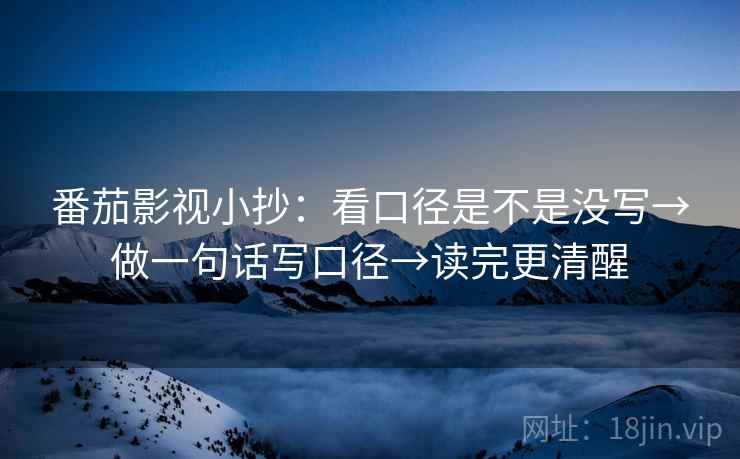 番茄影视小抄：看口径是不是没写→做一句话写口径→读完更清醒