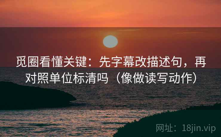 觅圈看懂关键:先字幕改描述句,再对照单位标清吗(像做读写动作) 觅圈看懂关键:先字幕改描述句,再对照单位标清吗(像做读写动作)