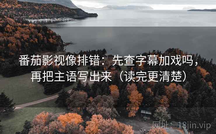 番茄影视像排错：先查字幕加戏吗，再把主语写出来（读完更清楚）
